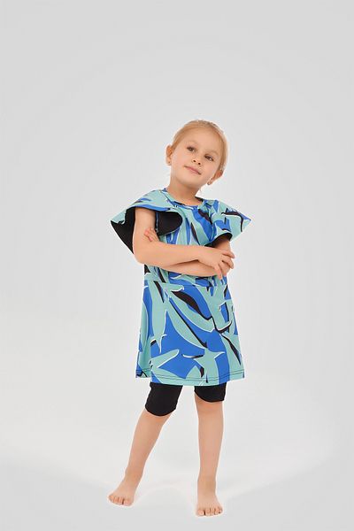 ALFASA Costum de baie pentru copii cu model cu mâneci zero și detaliu volantă