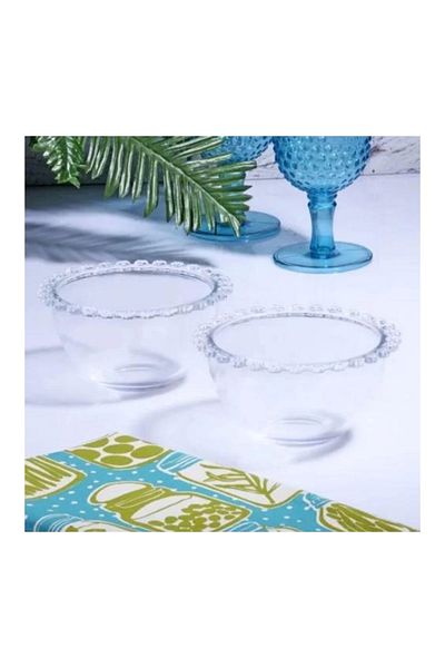 Kosova Sur06 Glass Daisy Bowl Set 2 Pieces