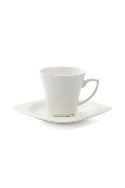 Kütahya Porselen Bone Mare 6-Piece White Coffee Cup Set - 80 ml
