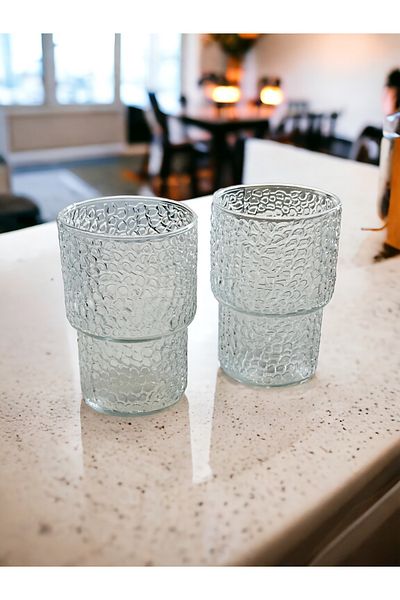 CHANCE GİFT Drop Patterned Pinterest Glass Coffee Soft Drink Cup Multi-Purpose Heat Resistant Trend Cup (1 Piece)