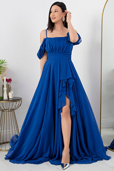 PULLIMM Chiffon Dress with Ruffled Skirt and Straps 1380