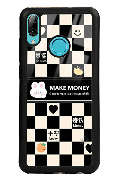 Spoyi Huawei P Smart (2019) Make Money Tasarımlı Glossy Telefon Kılıfı