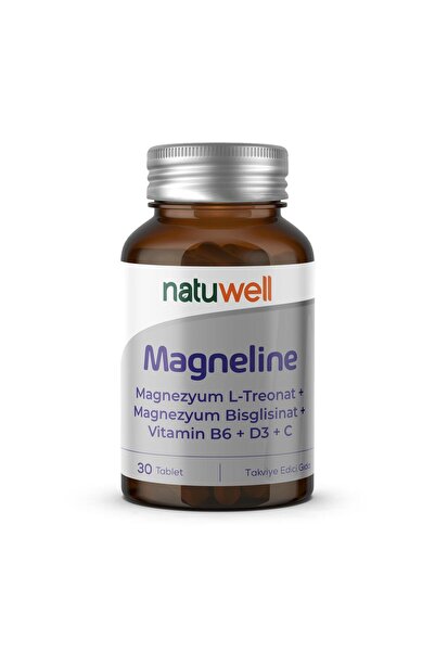 Natuwell Magneline Magnezyum L-Treonat+Bisglisinat+B6+D3+C 30 tablet
