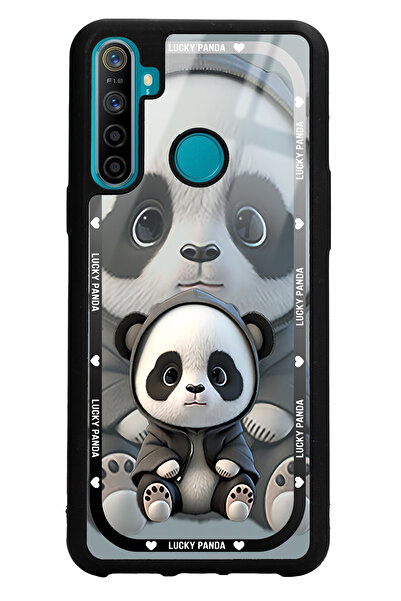 Spoyi Oppo Realme C3 - 5i White lucky panda Tasarımlı Glossy Telefon Kılıfı