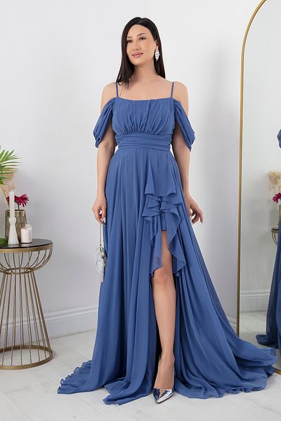 PULLIMM Chiffon Dress with Ruffled Skirt and Straps 1380