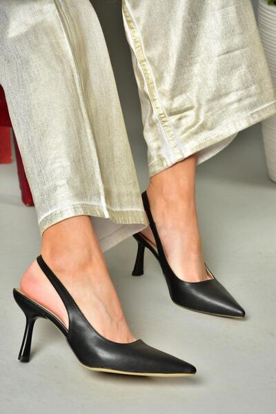 Fox Shoes S369748209 Black Thin Heeled Pointed Toe Women's Shoes