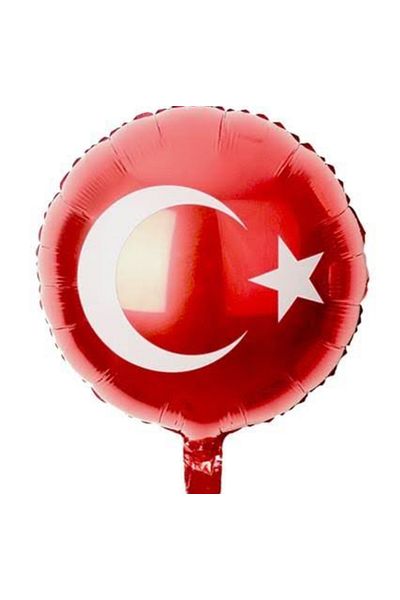Deniz Party Store 55 CM TURKISH FLAG ROUND FOIL BALLON 1 PIECE