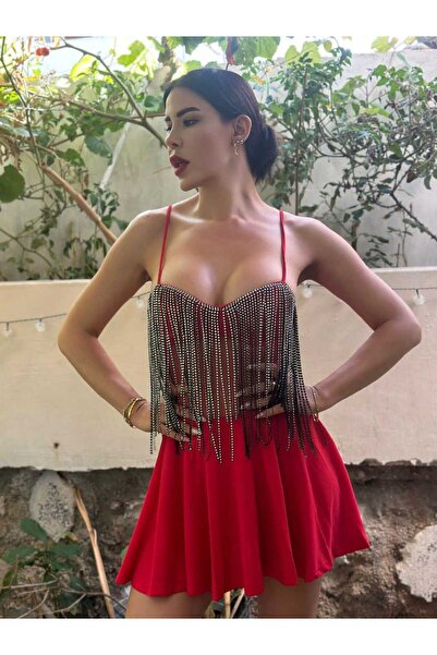 Miss Кам'яний пушок Детальний пісочний тканинний плаття