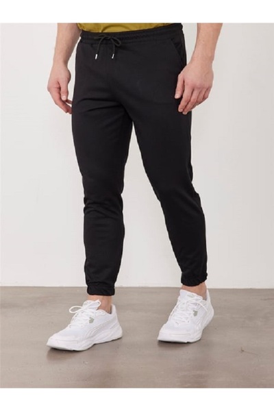 JustBS Large Size Men's Baggy Black Sweatpants Loose Fit