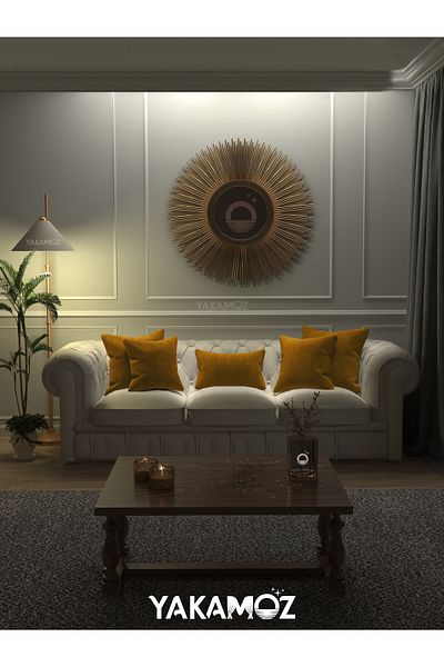Yakamoz BALPETTI YELLOW KIRLENT PILLOW CASE VELVET TOUCH SERIES WITH VELVET LOOK