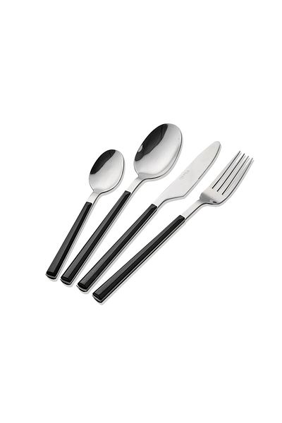 The Mia Shadow Black Silver 24 Par Spoon Knife Set - Fork