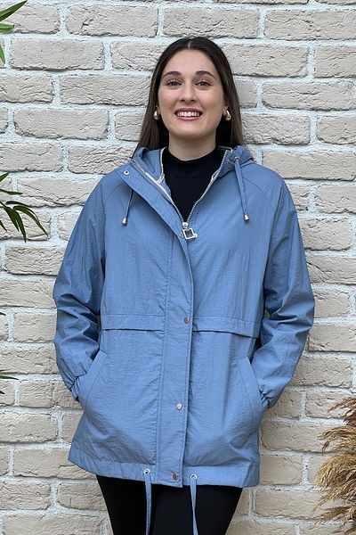 PIQUE Palton albastru sezonier pentru femei Hscstore - GILMORE24