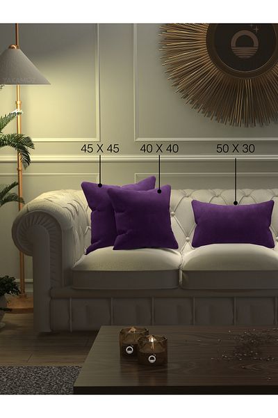 Yakamoz Covor de culoare violet dulce - Seria Velvet Touch cu aspect de catifea pernă