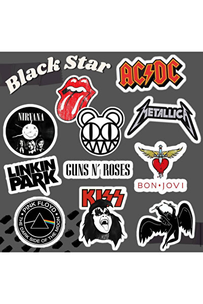 Pufidik Set de autocolante Black Star - Etichete pentru laptop, notebook, tel...
