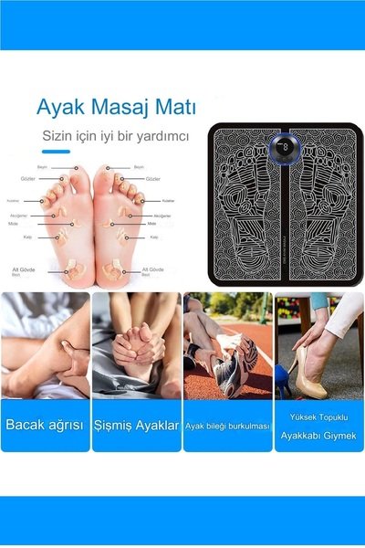 MEDITERIAN Siyah Ems Ayak Masaj Pedi Foot Massager Titreşimli Refleksloji Mas...