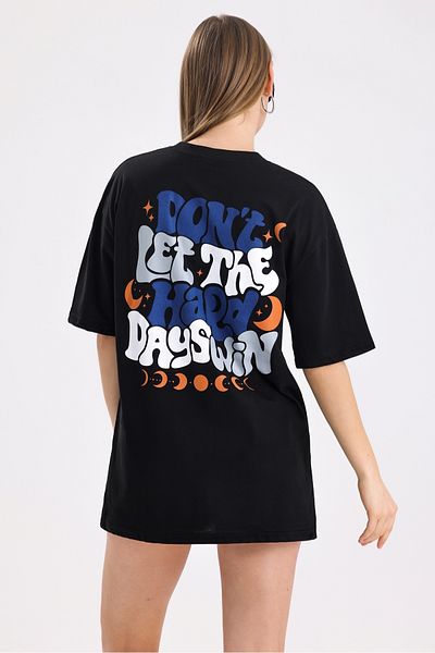 MD trend Tricou oversize din bumbac imprimat la spate pentru femei