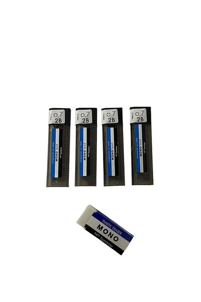 Tombow MONO WHITE ERASER & TOMBOW 0,7mm TIP 4 PIECES (SET OF 5)