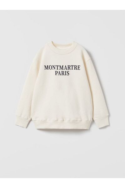 Hzmis Oversize Unisex Children's Paris Written Sweatshirt