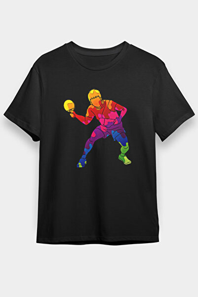 Darkhane تي شيرت تنس الطاولة - تي شيرت أسود للأطفال للجنسين من بينج بونج