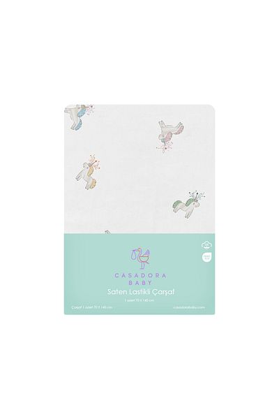 Casadora Baby Astra 100% Cotton Satin Baby Fitted Sheet - 70 X 140 Cm