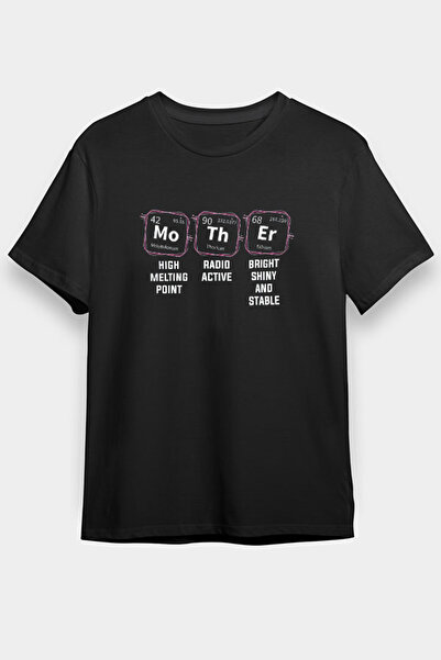 Kimya Periyodik Tablo Anne Siyah Unisex Tişört T-Shirt