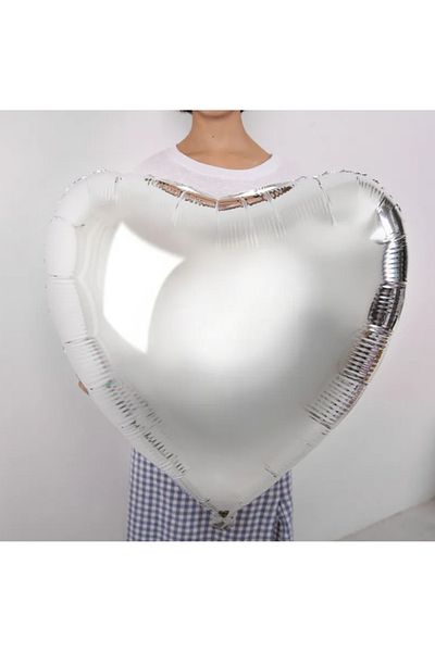 Deniz Party Store 85 CM SILVER HEART FOIL BALLON 1 PIECE