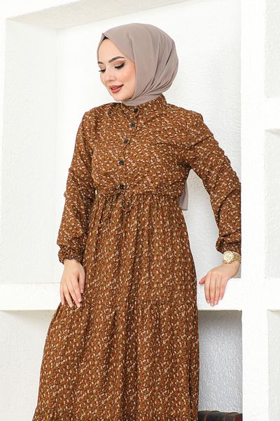 MSK Fashion Crispy Pattern Buttoned Dress