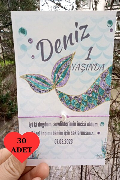 Emtory Home 30 Adet Deniz Kızı Şans Bilekliği - Doğum Günü Hediyesi - Bebek H...
