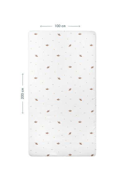 Casadora Baby 100% Cotton Satin Elastic Baby Bedsheet - 100 X 200 Cm