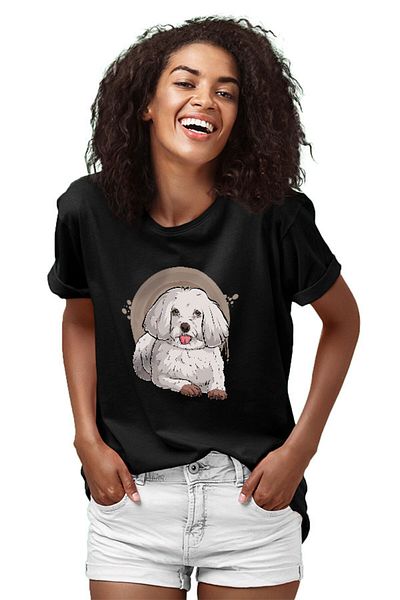 Darkhane Unisex Black Poodle Pudel T-shirt