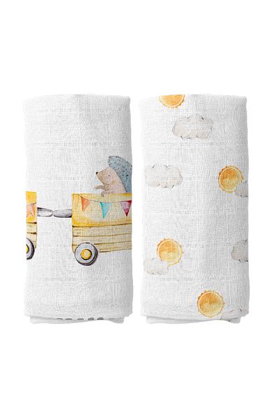 Casadora Baby Loco Voyage Cotton Muslin Cover Set (90x90 Cm 2 Pieces)