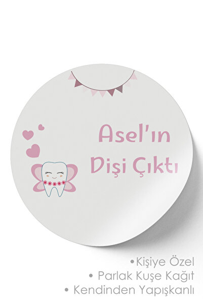 deer art Kişiye Özel  Bebek Diş Buğdayı Günü Etiketi (Sticker) - 3x3cm 52 Adet