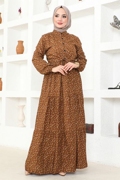 MSK Fashion Crispy Pattern Buttoned Dress