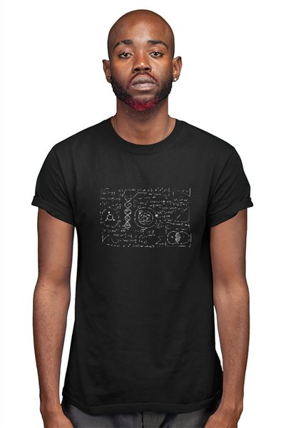 Darkhane Chemistry Physics Math Equations Black Unisex T-Shirt