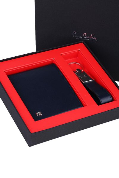 Pierre Cardin Navy Blue Wallet - Keychain Set Ca02