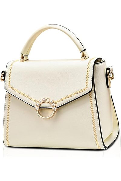 pudKA by Nicole & Doris small size pearl stone leather women's bag