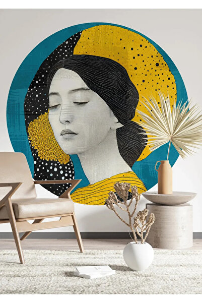 Sticker Ekspres Іконний жіночий портрет у богемному стилі, декоративний накле...