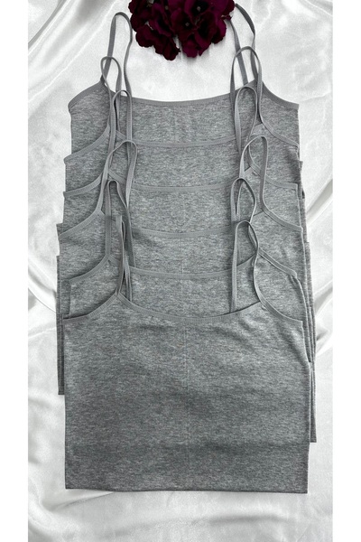 Clara Butik Giysem Kadın Pamuklu Likralı 6'lı Ip Askılı Atlet