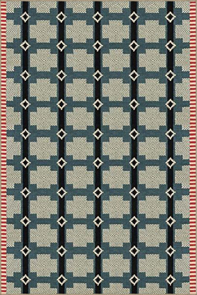 Rugs Modern Halı Geometric Creative Woven Base Carpet in Blue and Gray Tones ...