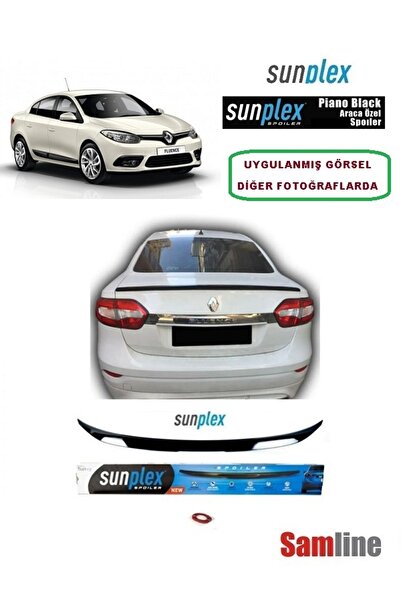 SUNPLEX Renault Fluence Bagaj Spoileri (2009-2016) Piano Black / Bagaj üstü Spoyleri
