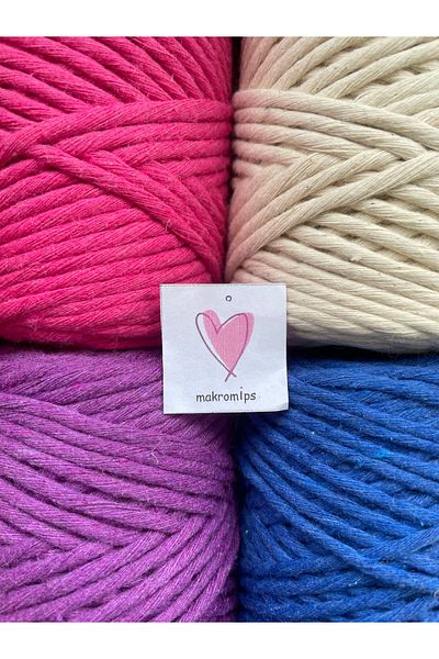 Makromİps MACROME STRING (4 pieces X 250 gr) COTTON SINGLE STRING SCAN HOBBY KEYCHAIN PACK RAINBOW BAG STRING