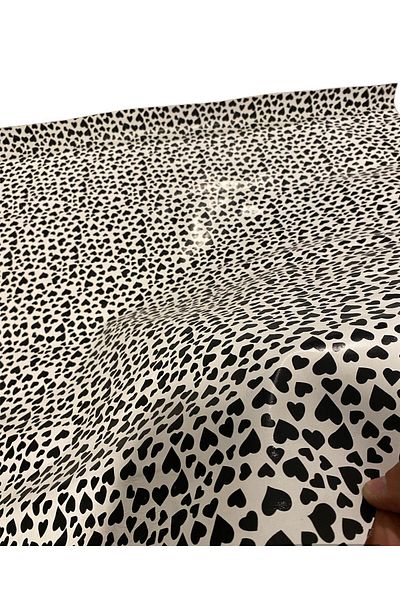 DERİONLİNE Heart Printed Γνήσιο Δέρμα Μήκος:90 cm Πλάτος:80 cm