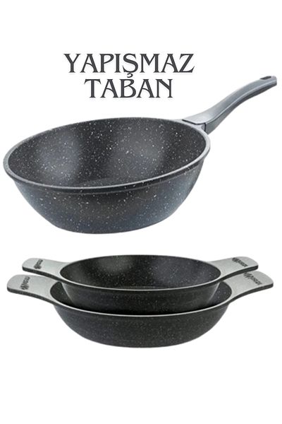 ThermoAD wok gray pan + 20-22 Cm Hot Pot Sauce Set