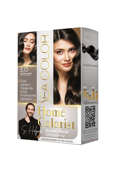 Sea Color 2 Tüp Home Colorist 3.0 Bitter Kahve Premium Saç Boyası Evde Profes...