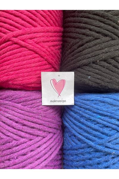 Makromİps MACROME STRING (4 pieces X 250 gr) COTTON SINGLE STRING SCAN HOBBY KEYCHAIN PACK RAINBOW BAG STRING