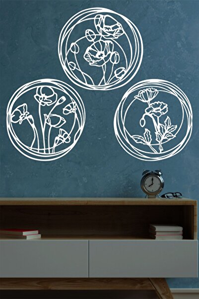 UNT Pictură decorativă din lemn cu trei piese de pipiță Ornament de perete cu...