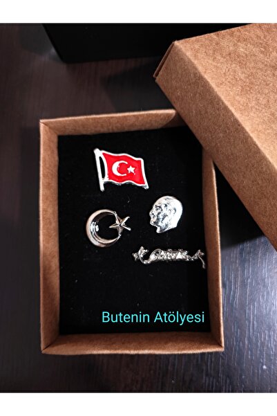 Butenin Atölyesi Türk Bayrağı, Ay Yıldız, Atatürk Büstü Ve Atatürk Imzalı ,gü...