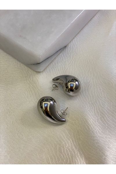 Magicway Steel Bottega Drop Earrings Gold Gold and Silver Silver Color Non-Tarnish Earrings