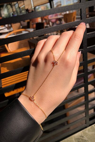 SUNSHINE 925 Ayar Gold Kaplamalı 3 Yaprak Gümüş Şahmeran