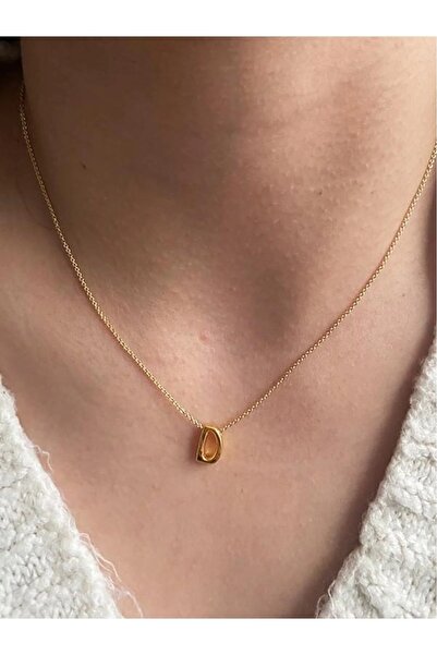 Fiamoss Women's Thin Chain Letter Necklace